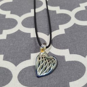 Glass Heart Wings Pendant